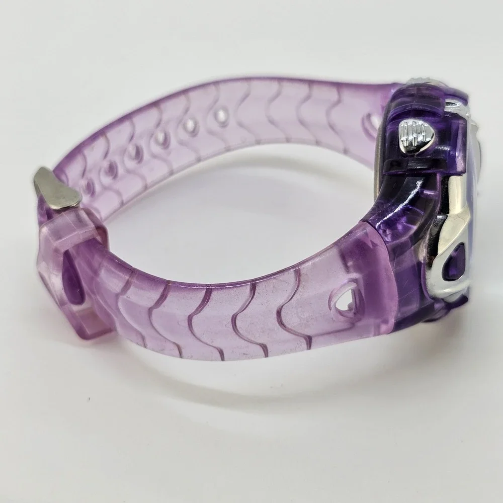Women's Sports Digital Watch 36MM Pink Purple Plastic Case Bands NEW Battery